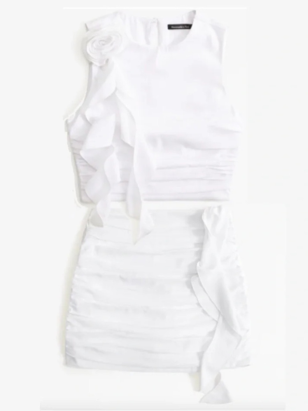 SET Abercrombie & Fitch White Ruffle Mini Skort & Matching Top